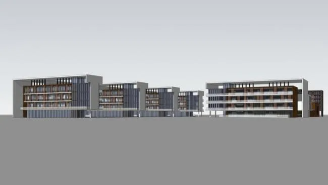 Sketchup学校模型|多层学校中学，教育建筑，现代风格