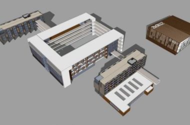 Sketchup学校模型|多层学校，校园教育建筑，现代风格-BIM建筑网