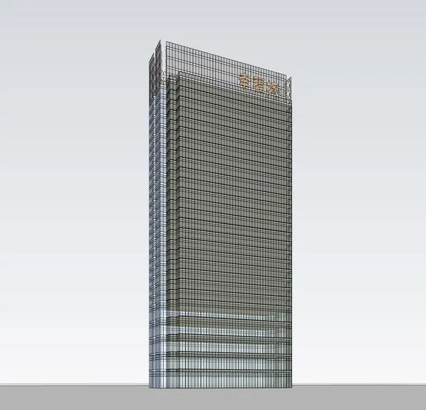 Sketchup办公模型|超高层办公楼，现代风格