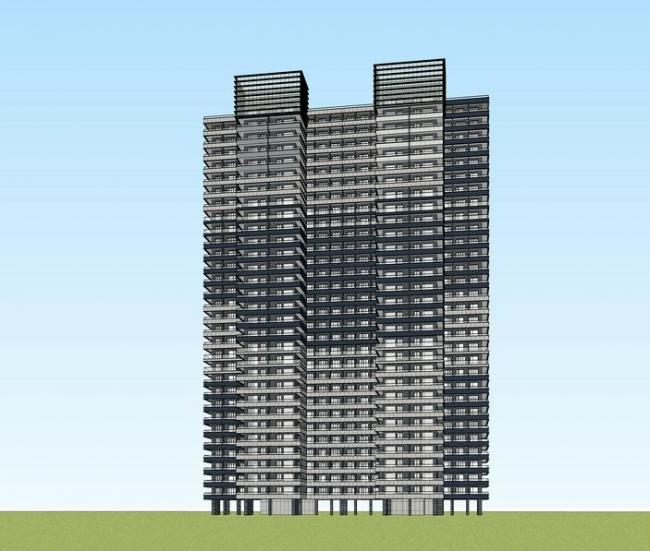 Sketchup住宅模型|高层住宅，现代风格，居住建筑