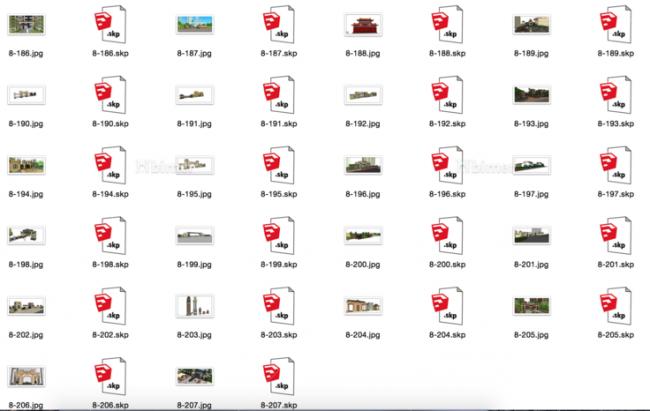 Sketchup素材模型|200个SU小区大门模型素材组件