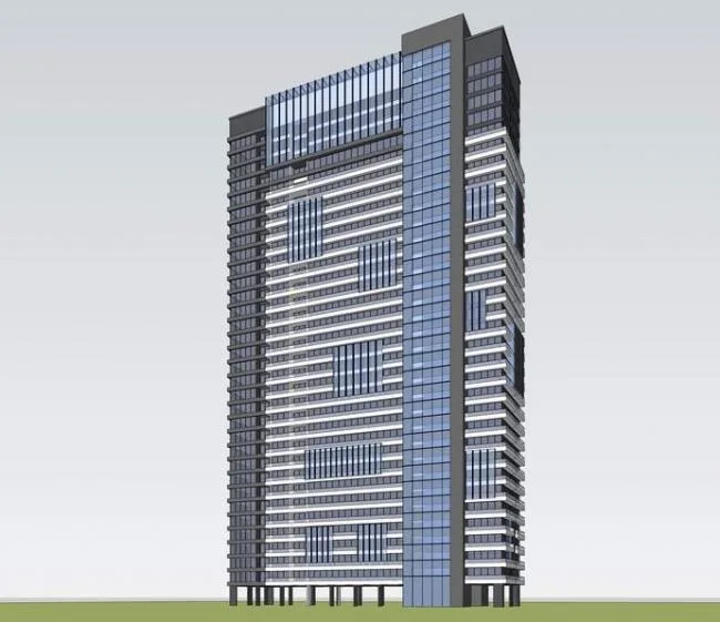Sketchup住宅模型|高层公寓，现代风格，居住建筑