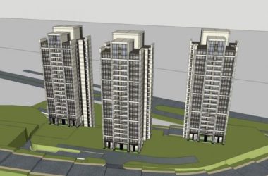 Sketchup住宅模型|高层住宅，现代风格，居住建筑-BIM建筑网