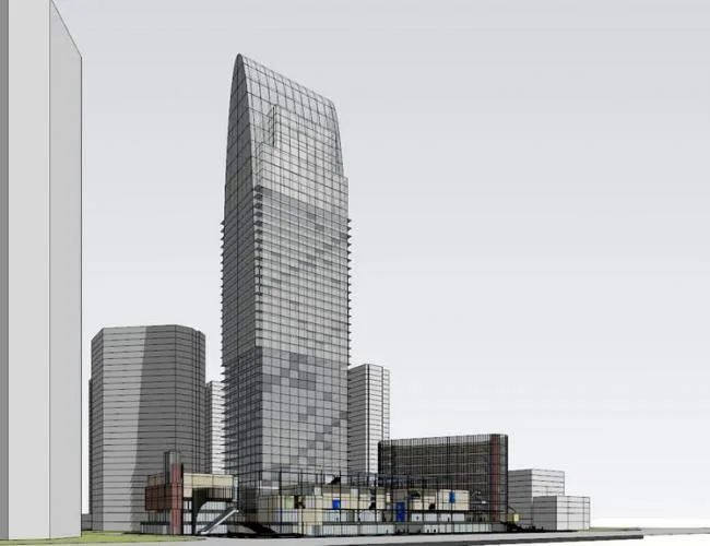 Sketchup综合体模型|高层办公楼商业综合体，现代风格