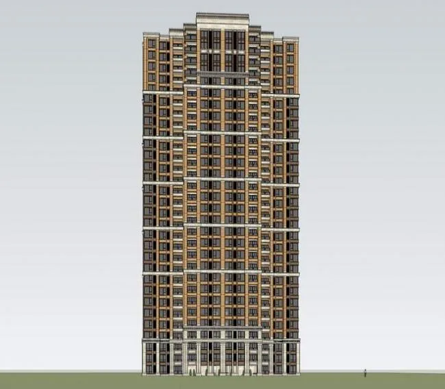 Sketchup住宅模型|高层住宅，新古典风格，居住建筑