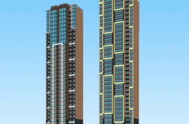 Sketchup住宅模型|超高层住宅，现代风格，居住建筑-BIM建筑网