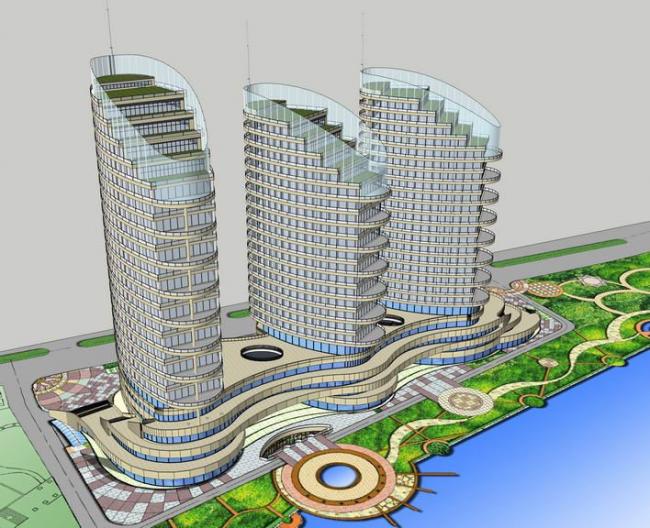 Sketchup酒店模型|高层酒店，现代风格