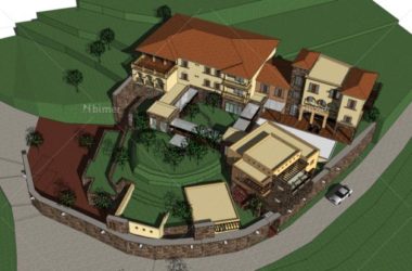 Sketchup商业模型|多层山地会所，地中海风格，古典风格-BIM建筑网