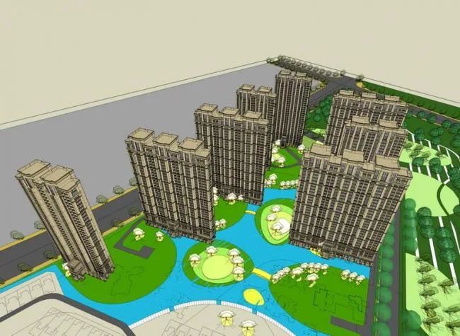Sketchup住宅模型|高层住宅，居住，新古典风格风格