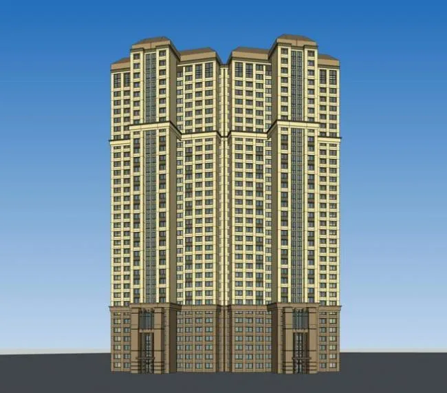 Sketchup住宅模型|高层住宅，法式风格，古典风格