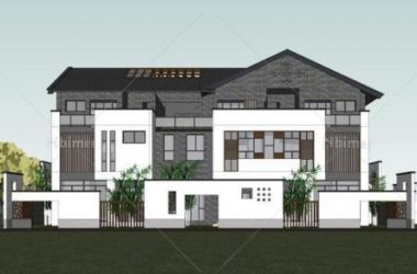 Sketchup住宅模型|多层住宅，叠拼别墅，中式风格，仿古-BIM建筑网