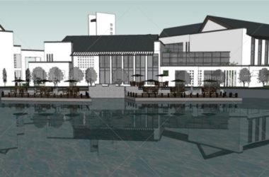 Sketchup商业模型|多层徽派新会所，中式风格，商业建筑-BIM建筑网