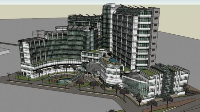 Sketchup酒店模型|多高层酒店，现代风格