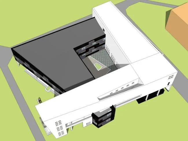 Sketchup文化模型|多层图书馆美术馆，文化建筑，现代风格