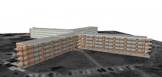 Sketchup学校模型|多层十字形联排教学楼，学校教育校园，现代风格