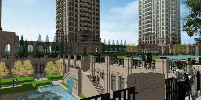 Sketchup住宅模型|超高层住宅小区，古典风格，居住建筑