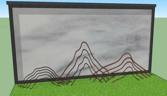 Sketchup素材模型|片山景墙景观墙模型素材组件