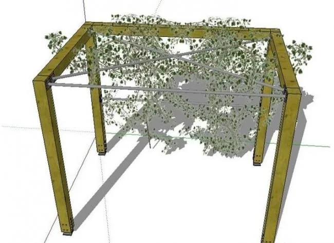 Sketchup素材模型|园林景观花架模型素材组件