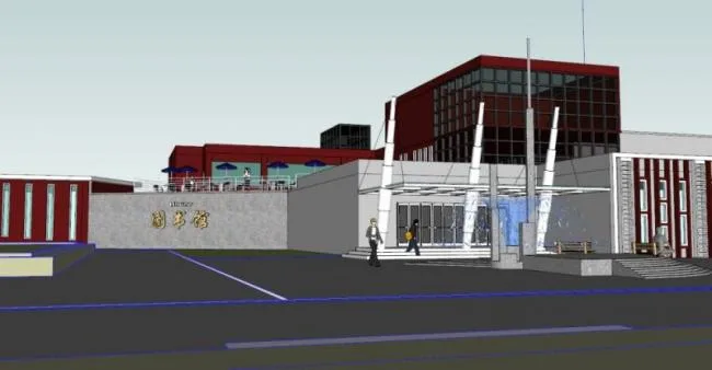 Sketchup文化模型|多层图书馆活动中心，公共文化建筑，现代风格