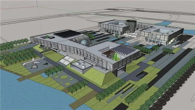 Sketchup文化模型|多层科技展览馆，现代风格，附件包含了效果图CAD图纸