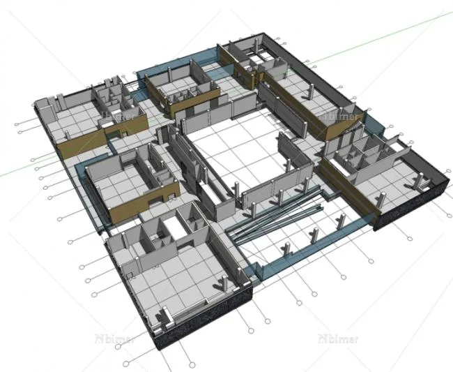 Sketchup文化模型|多层博物馆展览馆，分层，文化建筑，现代风格