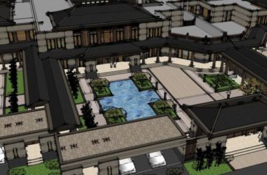 Sketchup商业模型|多层商业街，中式风格-BIM建筑网