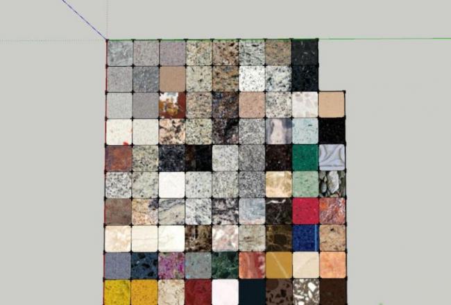 Sketchup素材模型|石材SU素材，建筑模型素材组件