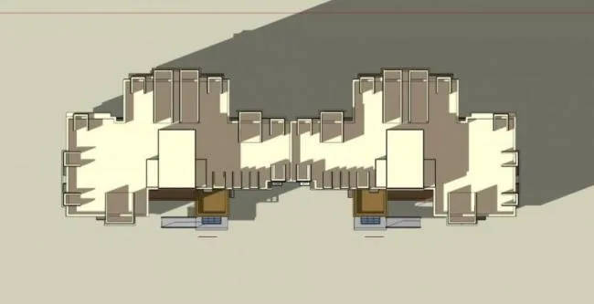 Sketchup住宅模型|高层住宅，一梯五户，居住建筑，西方新古典风格