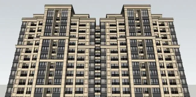 Sketchup住宅模型|超高层住宅，居住建筑，古典风格