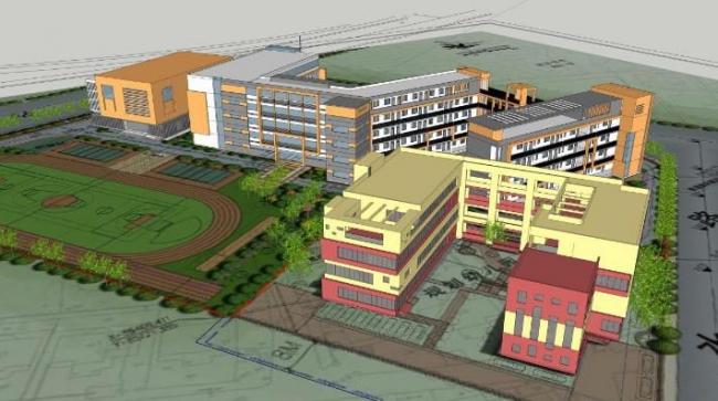 Sketchup学校模型|多层学校幼儿园小学，校园教育建筑，现代风格