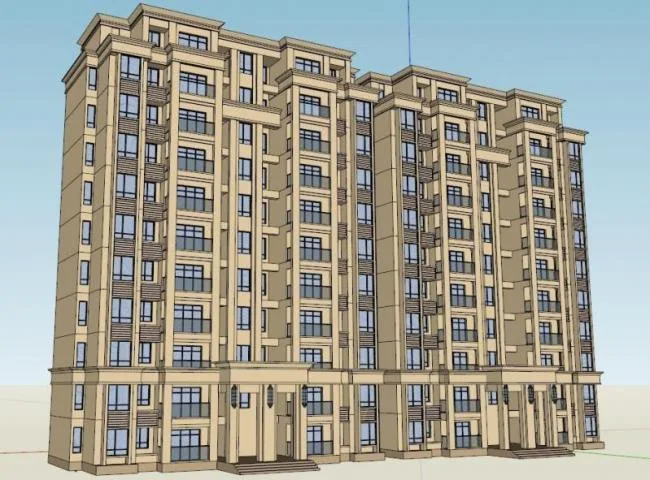 Sketchup住宅模型|高层住宅，居住建筑，古典风格