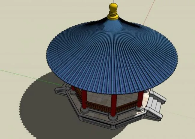 Sketchup小品模型|园亭，中式风格，小品，亭子
