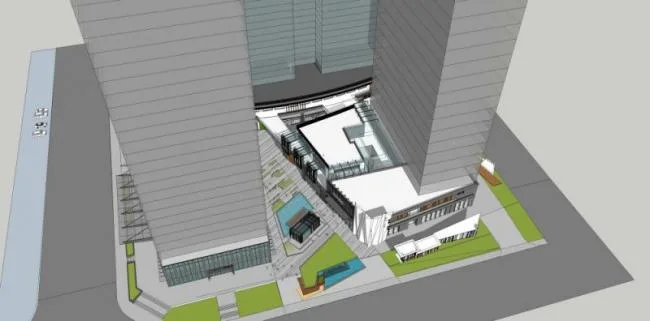 Sketchup综合体模型|高层商业综合体，现代风格