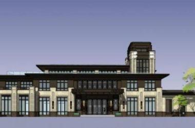 Sketchup商业模型|多层售楼处，西方古典风格-BIM建筑网