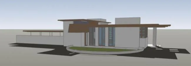 Sketchup住宅模型|多层戈登住宅，现代风格，赖特