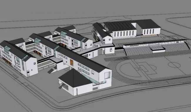 Sketchup学校模型|多层学校，校园教育建筑，现代中式风格