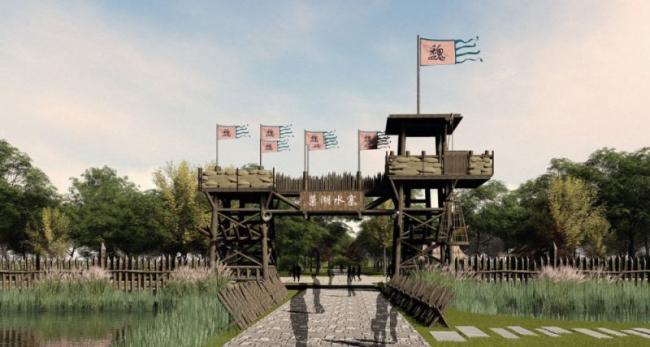 Sketchup景观模型|主题景区景观，中式风格