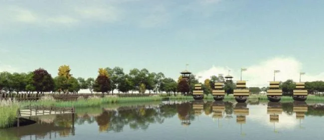 Sketchup景观模型|主题景区景观，中式风格