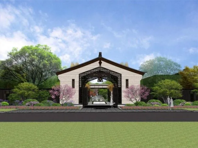 Sketchup景观模型|商业景观，庭院花园，中式风格