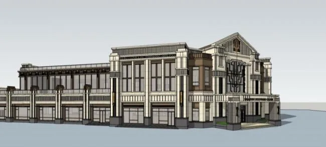 Sketchup商业模型|售楼处，欧式风格，古典风格