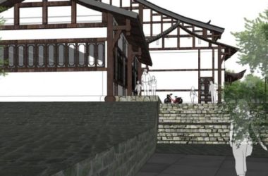 Sketchup商业模型|多层接待中心，现代中式风格-BIM建筑网