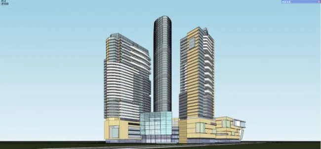 Sketchup综合体模型|超高层综合体，现代风格