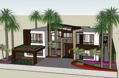 Sketchup住宅模型|花园洋房，现代风格-BIM建筑网