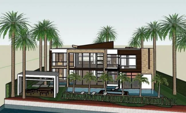 Sketchup住宅模型|花园洋房，现代风格