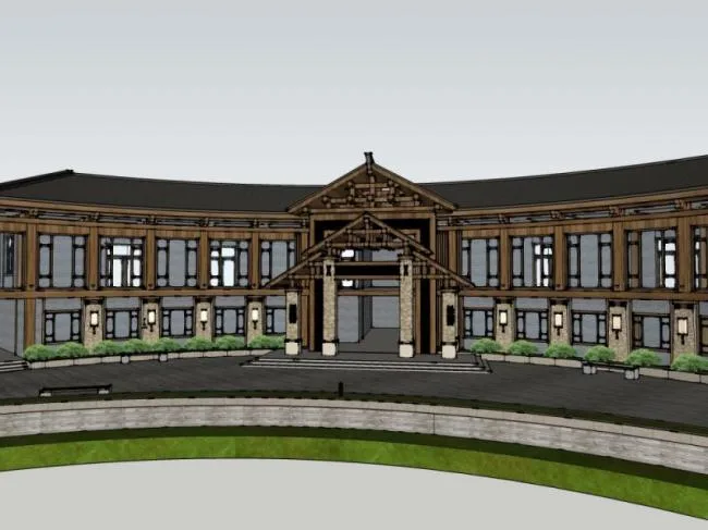 Sketchup酒店模型|酒店，中式风格