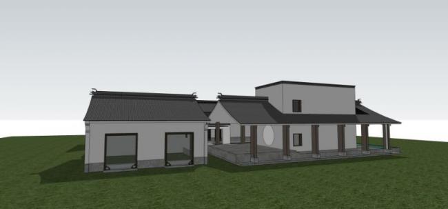 Sketchup文化模型|多层书院，文化建筑，中式风格