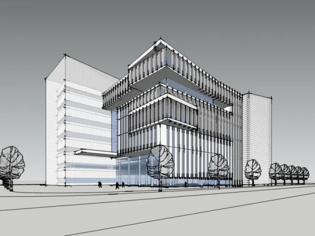 Sketchup文化模型|多层图书馆，文化建筑，现代风格