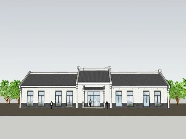 Sketchup住宅模型|养老院，现代中式风格