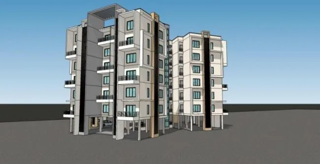 Sketchup住宅模型|小高层住宅，多层住宅，现代风格