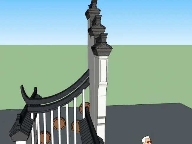 Sketchup小品模型|入口，中式风格，小品